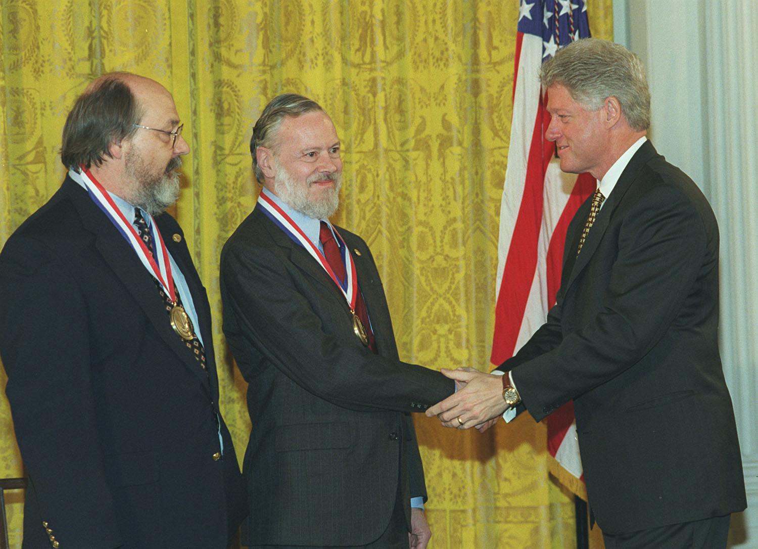 Left to right Kenneth L. Thompson, Dennis M. Ritchie