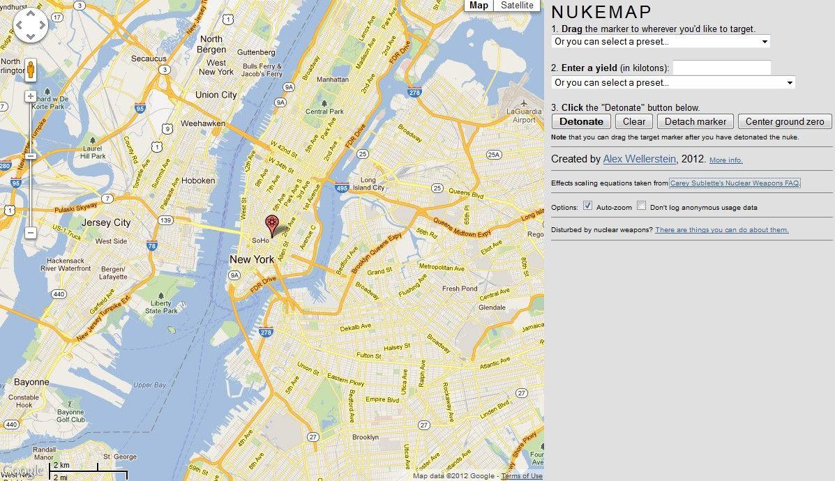 موقع NukeMap