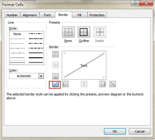 إضافة خط مائل للخلية - Microsoft Excel