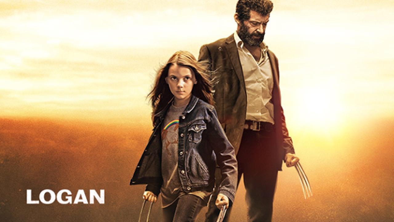 Dafne Keen مع النجم Hugh Jackman في فيلم Logan