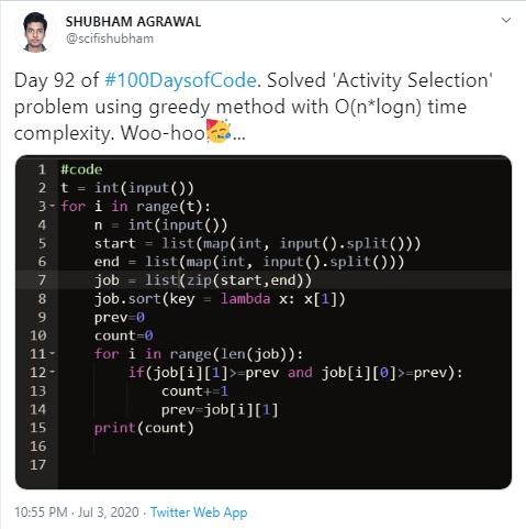 تحدي 100DaysOfCode