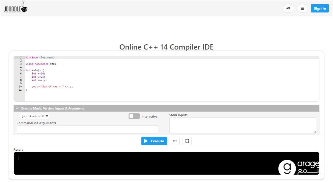 سي بلس بلس اونلاين - C++ Online - Jdoodle.com
