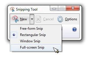 تصوير شاشة الكمبيوتر استخدام أداة القطع Snipping Tool