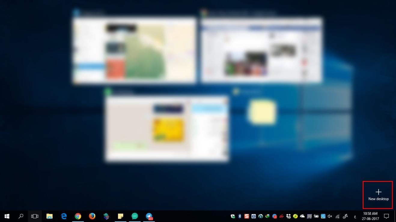 اختصار فتح اكثر من سطح مكتب في ويندوز